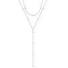 imagePAVOI 14K Gold Plated Drop Lariat Chain for Women  Gold Cubic Zirconia Long Necklace  Station Star Layered Beaded Y NecklaceWhite Gold