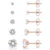imagePAVOI 14K Gold Plated Five Pairs Stainless Steel Stud Earrings Set for Women  Hypoallergenic 5 Earrings Pack  Premium Cubic Zirconia StudsRose Gold