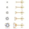 imagePAVOI 14K Gold Plated Five Pairs Stainless Steel Stud Earrings Set for Women  Hypoallergenic 5 Earrings Pack  Premium Cubic Zirconia StudsYellow Gold