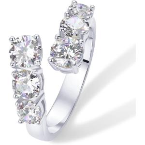 imagePAVOI 14K Gold Plated Cubic Zirconia Crossover Chunky Eternity Ring for Women  Open Twist Stackable Bands  CZ Statement RingsWhite Gold