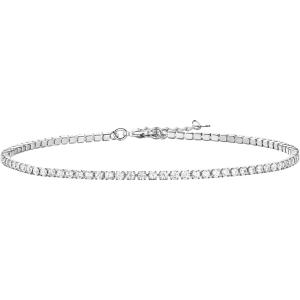 imagePAVOI 14K Gold Plated Tennis Anklets for Women  Tennis Ankle Bracelet for WomenWhite Gold