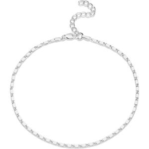 imagePAVOI 14K18K Gold Plated Charm Link Flat Gold Anklets for Women  Beaded Marina Link Mariner Paperclip Snake Chain Jewelry AnkletsMarina