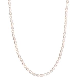 imagePAVOI 14K18K Gold Plated Dainty Pearl Necklaces for Women  Station Beaded Choker Paperclip Chain Gold Pearl Necklace Bridal JewelryYellow Gold