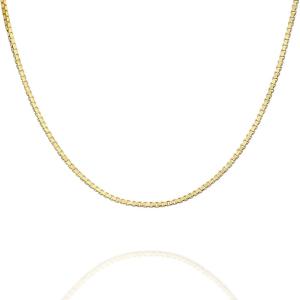 imagePAVOI Italian Solid 925 Sterling Silver 22K Gold Plated Chain Necklaces  Snake Square Box Cable Super Flex Curb Miami Cuban and Rope DiamondCut Herringbone Necklace for Women and Men  MADE IN ITALYYellow Gold
