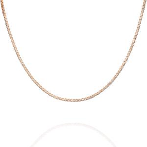 imagePAVOI Italian Solid 925 Sterling Silver 22K Gold Plated Chain Necklaces  Snake Square Box Cable Super Flex Curb Miami Cuban and Rope DiamondCut Herringbone Necklace for Women and Men  MADE IN ITALYRose Gold