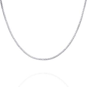 imagePAVOI Italian Solid 925 Sterling Silver 22K Gold Plated Chain Necklaces  Snake Square Box Cable Super Flex Curb Miami Cuban and Rope DiamondCut Herringbone Necklace for Women and Men  MADE IN ITALYWhite Gold
