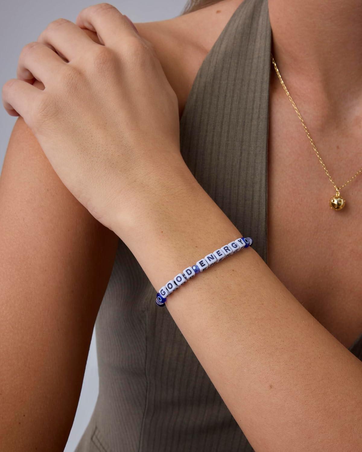 imagePAVOI 14K Gold Plated Colored Mantra Evil Eye Beaded Gemstone Bracelets for Women  Adjustable Friendship Beaded Bracelets with Words  I Am Enough Fearless Breathe Good Energy In My Era Grateful You Got This Affirmation BraceletGood Energy