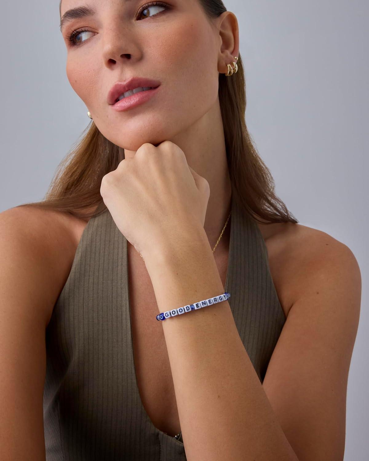 imagePAVOI 14K Gold Plated Colored Mantra Evil Eye Beaded Gemstone Bracelets for Women  Adjustable Friendship Beaded Bracelets with Words  I Am Enough Fearless Breathe Good Energy In My Era Grateful You Got This Affirmation BraceletGood Energy