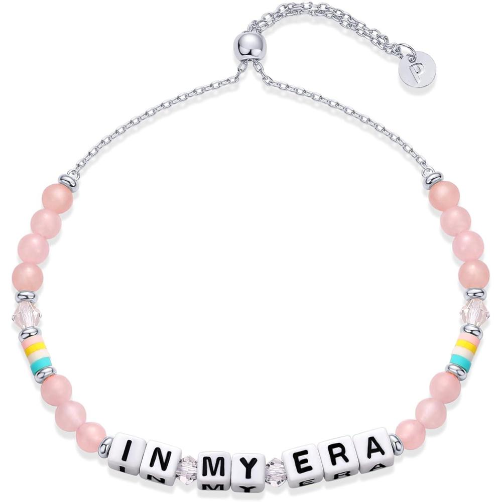 imagePAVOI 14K Gold Plated Colored Mantra Evil Eye Beaded Gemstone Bracelets for Women  Adjustable Friendship Beaded Bracelets with Words  I Am Enough Fearless Breathe Good Energy In My Era Grateful You Got This Affirmation BraceletIn My Era