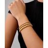 imagePAVOI 14K Gold Plated Beaded Bracelet Pack for Women  Stainless Steel 3Piece Stretchy Bracelet Set  Waterproof Ball TrioYellow Gold