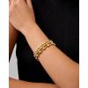 imagePAVOI 14K Gold Plated Beaded Bracelet Pack for Women  Stainless Steel 3Piece Stretchy Bracelet Set  Waterproof Ball TrioYellow Gold