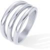 imagePAVOI 14K Gold Plated Chunky Curved Triple Stackable Ring for Women  Stainless Steel Three in One Statement Rings  Waterproof Thick MultiBandsStainless Steel