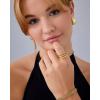 imagePAVOI 14K Gold Plated Chunky Curved Triple Stackable Ring for Women  Stainless Steel Three in One Statement Rings  Waterproof Thick MultiBandsStainless Steel