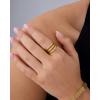 imagePAVOI 14K Gold Plated Chunky Curved Triple Stackable Ring for Women  Stainless Steel Three in One Statement Rings  Waterproof Thick MultiBandsYellow Gold