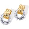 imagePAVOI 14K Gold Plated Chunky Dangle Door Knocker Earrings for Women  Trendy Geometric Drop Statement Earrings  Jewelry GiftsTwoToned