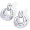 imagePAVOI 14K Gold Plated Chunky Dangle Door Knocker Earrings for Women  Trendy Geometric Drop Statement Earrings  Jewelry GiftsWhite Gold