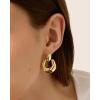 imagePAVOI 14K Gold Plated Chunky Dangle Door Knocker Earrings for Women  Trendy Geometric Drop Statement Earrings  Jewelry GiftsWhite Gold