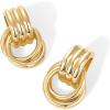 imagePAVOI 14K Gold Plated Chunky Dangle Door Knocker Earrings for Women  Trendy Geometric Drop Statement Earrings  Jewelry GiftsYellow Gold