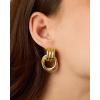 imagePAVOI 14K Gold Plated Chunky Dangle Door Knocker Earrings for Women  Trendy Geometric Drop Statement Earrings  Jewelry GiftsYellow Gold