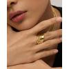 imagePAVOI 14K Gold Plated Chunky Statement Ring for Women  Stainless Steel Hypoallergenic Wide Stackable RingsYellow Gold