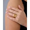 imagePAVOI 14K Gold Plated Chunky Swirl Rings for Women  Stainless Steel Statement Spiral Ring  Waterproof Bold Swirl BandsStainless Steel