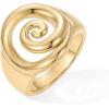 imagePAVOI 14K Gold Plated Chunky Swirl Rings for Women  Stainless Steel Statement Spiral Ring  Waterproof Bold Swirl BandsYellow Gold