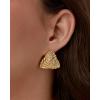 imagePAVOI 14K Gold Plated Chunky Vintage Earrings for Women  Trendy Textured Ribbed Knot Geometric Triangle Rope Button Seashell Wing Dangle Drop Stud Earrings DupesWhite Gold