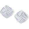 imagePAVOI 14K Gold Plated Chunky Vintage Earrings for Women  Trendy Textured Ribbed Knot Geometric Triangle Rope Button Seashell Wing Dangle Drop Stud Earrings DupesWhite Gold