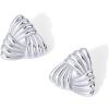 imagePAVOI 14K Gold Plated Chunky Vintage Earrings for Women  Trendy Textured Ribbed Knot Geometric Triangle Rope Button Seashell Wing Dangle Drop Stud Earrings DupesWhite Gold