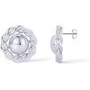 imagePAVOI 14K Gold Plated Chunky Vintage Earrings for Women  Trendy Textured Ribbed Knot Geometric Triangle Rope Button Seashell Wing Dangle Drop Stud Earrings DupesWhite Gold