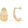 imagePAVOI 14K Gold Plated Chunky Vintage Earrings for Women  Trendy Textured Ribbed Knot Geometric Triangle Rope Button Seashell Wing Dangle Drop Stud Earrings DupesYellow Gold