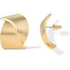 imagePAVOI 14K Gold Plated Chunky Vintage Earrings for Women  Trendy Textured Ribbed Knot Geometric Triangle Rope Button Seashell Wing Dangle Drop Stud Earrings DupesYellow Gold