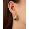 imagePAVOI 14K Gold Plated Chunky Vintage Earrings for Women  Trendy Textured Ribbed Knot Geometric Triangle Rope Button Seashell Wing Dangle Drop Stud Earrings DupesWhite Gold