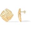 imagePAVOI 14K Gold Plated Chunky Vintage Earrings for Women  Trendy Textured Ribbed Knot Geometric Triangle Rope Button Seashell Wing Dangle Drop Stud Earrings DupesYellow Gold