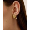 imagePAVOI 14K Gold Plated Chunky Vintage Earrings for Women  Trendy Textured Ribbed Knot Geometric Triangle Rope Button Seashell Wing Dangle Drop Stud Earrings DupesWhite Gold