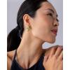 imagePAVOI 14K Gold Plated Chunky Vintage Earrings for Women  Trendy Textured Ribbed Knot Geometric Triangle Rope Button Seashell Wing Dangle Drop Stud Earrings DupesWhite Gold