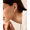 imagePAVOI 14K Gold Plated Chunky Vintage Earrings for Women  Trendy Textured Ribbed Knot Geometric Triangle Rope Button Seashell Wing Dangle Drop Stud Earrings DupesWhite Gold