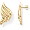 imagePAVOI 14K Gold Plated Chunky Vintage Earrings for Women  Trendy Textured Ribbed Knot Geometric Triangle Rope Button Seashell Wing Dangle Drop Stud Earrings DupesYellow Gold