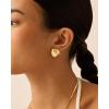 imagePAVOI 14K Gold Plated Chunky Vintage Earrings for Women  Trendy Textured Ribbed Knot Geometric Triangle Rope Button Seashell Wing Dangle Drop Stud Earrings DupesWhite Gold