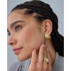 imagePAVOI 14K Gold Plated Chunky Vintage Earrings for Women  Trendy Textured Ribbed Knot Geometric Triangle Rope Button Seashell Wing Dangle Drop Stud Earrings DupesWhite Gold