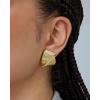 imagePAVOI 14K Gold Plated Chunky Vintage Earrings for Women  Trendy Textured Ribbed Knot Geometric Triangle Rope Button Seashell Wing Dangle Drop Stud Earrings DupesWhite Gold