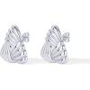imagePAVOI 14K Gold Plated Chunky Vintage Earrings for Women  Trendy Textured Ribbed Knot Geometric Triangle Rope Button Seashell Wing Dangle Drop Stud Earrings DupesWhite Gold