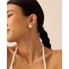 imagePAVOI 14K Gold Plated Chunky Vintage Earrings for Women  Trendy Textured Ribbed Knot Geometric Triangle Rope Button Seashell Wing Dangle Drop Stud Earrings DupesYellow Gold