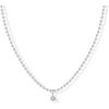 imagePAVOI 14K Gold Plated Dainty Tube Ball Square Beaded Chain Bezel Set Solitaire Pendant Necklace for Women  Round Princess Marquise Cubic Zirconia Statement NecklaceWhite Gold