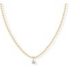 imagePAVOI 14K Gold Plated Dainty Tube Ball Square Beaded Chain Bezel Set Solitaire Pendant Necklace for Women  Round Princess Marquise Cubic Zirconia Statement NecklaceYellow Gold