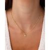 imagePAVOI 14K Gold Plated Dainty Tube Ball Square Beaded Chain Bezel Set Solitaire Pendant Necklace for Women  Round Princess Marquise Cubic Zirconia Statement NecklaceWhite Gold