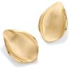 imagePAVOI 14K Gold Plated Sterling Silver Posts Chunky Vintage Organic Hammered Brushed and Textured Geometric Earrings for Women  Statement Earring PairBrushed