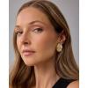 imagePAVOI 14K Gold Plated Sterling Silver Posts Chunky Vintage Organic Hammered Brushed and Textured Geometric Earrings for Women  Statement Earring PairBrushed