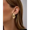 imagePAVOI 14K Gold Plated Sterling Silver Posts Chunky Vintage Organic Hammered Brushed and Textured Geometric Earrings for Women  Statement Earring PairBrushed