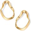 imagePAVOI 14K Gold Plated Sterling Silver Posts Chunky Vintage Organic Hammered Brushed and Textured Geometric Earrings for Women  Statement Earring PairWavy